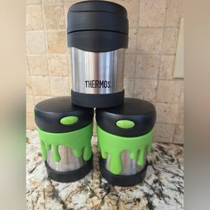Thermos Stainless Steel Kids Food Jar - Green Drip Design